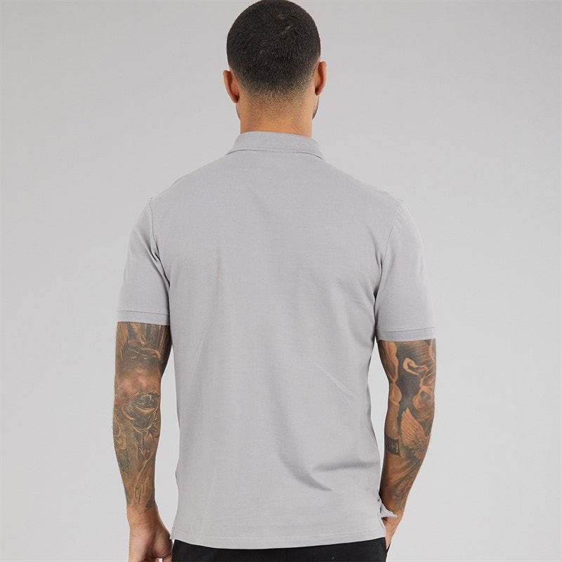 Mens Plain Polo Shirt Gull Grey - Image 2