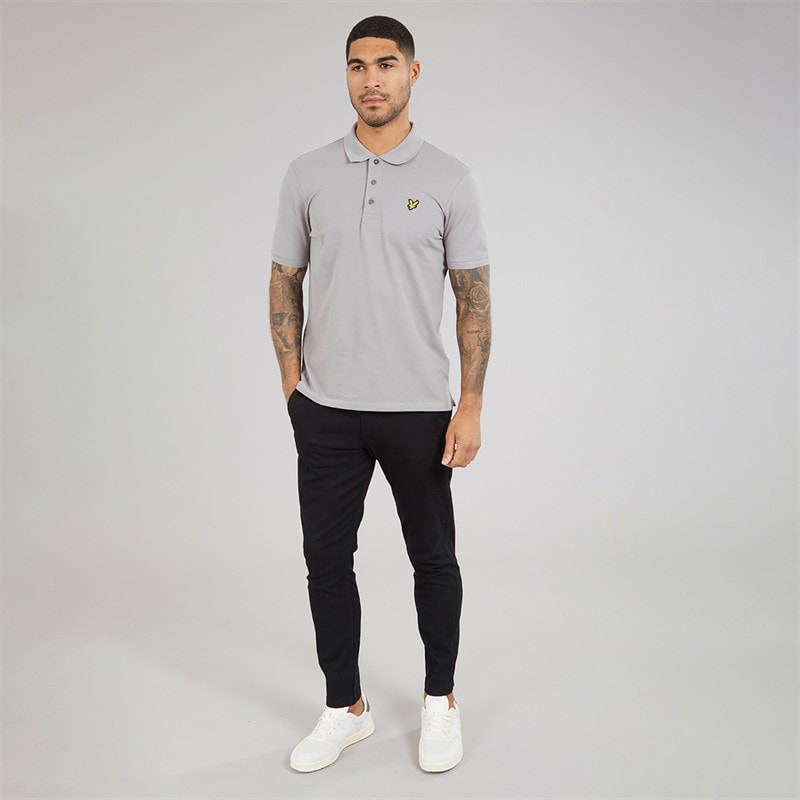 Mens Plain Polo Shirt Gull Grey - Image 3