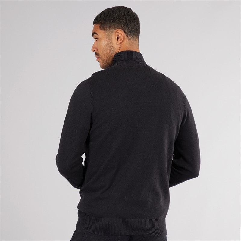 Mens Pretender 1/4 Zip Jumper Black - Image 2