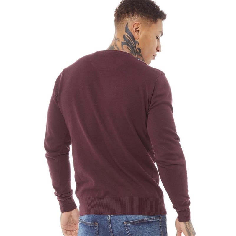 Mens Gerard 3 Crew Neck Knit Jumper Shiraz B - Image 2