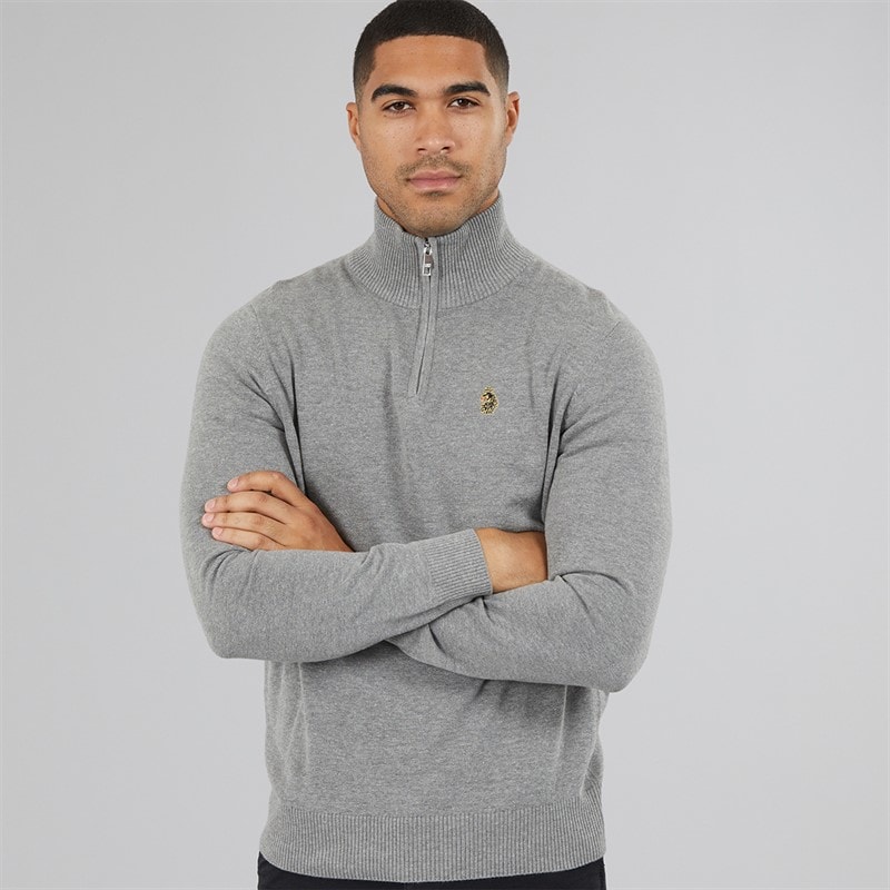 Mens Pretender 1/4 Zip Jumper Mid Grey B - Image 3