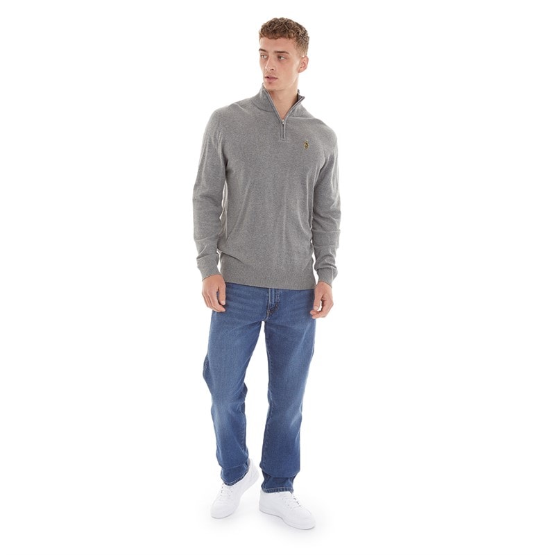 Mens Pretender 1/4 Zip Jumper Mid Grey B - Image 4