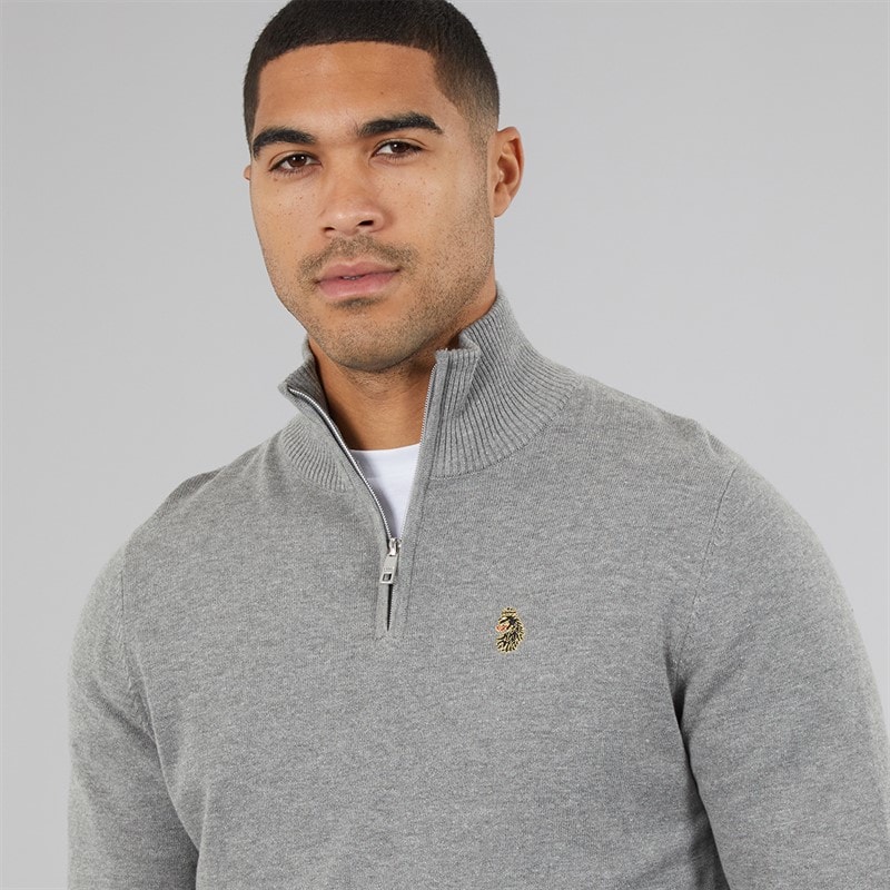 Mens Pretender 1/4 Zip Jumper Mid Grey B - Image 5