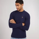 Mens Horton 1000 Cable Knit Jumper Navy
