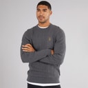Mens Horton 1000 Cable Knit Jumper Charcoal