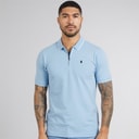 Mens Texas Tip Polo Shirt Sky Blue