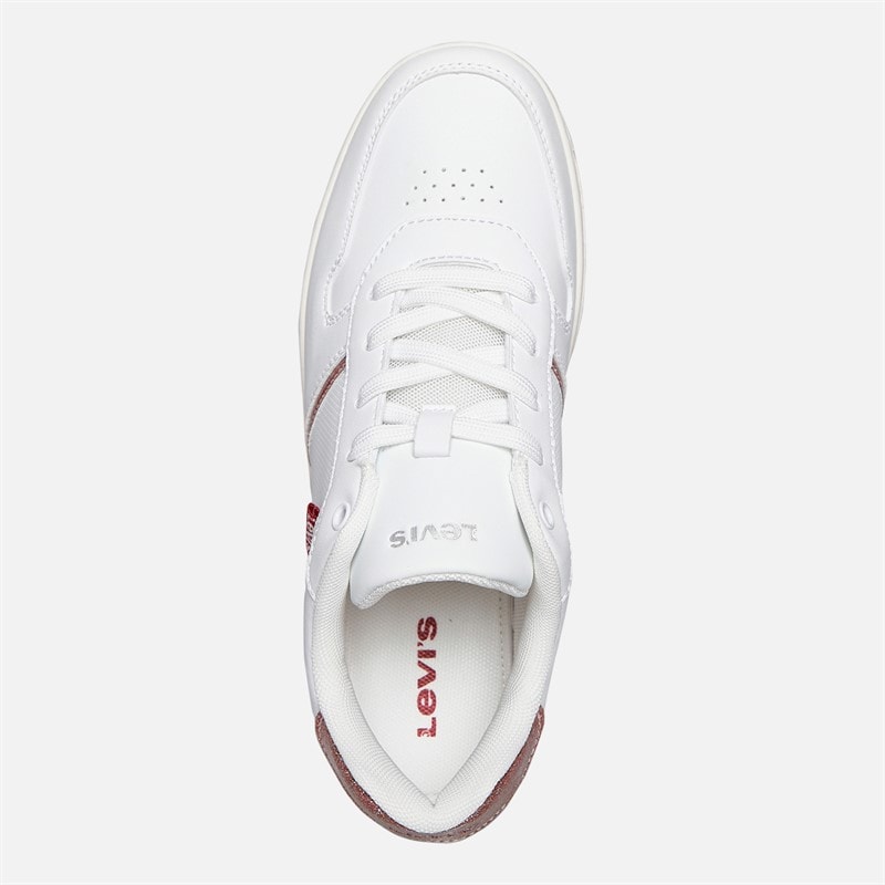 Levi's Junior Girls Kick SE Trainers White/Pink Glitter - Image 4