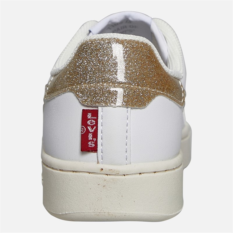Levi's Girls Swift JR Trainers White/Gold/Glitter - Image 3