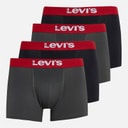 Mens Four Pack Boxers Black/Red/Grey