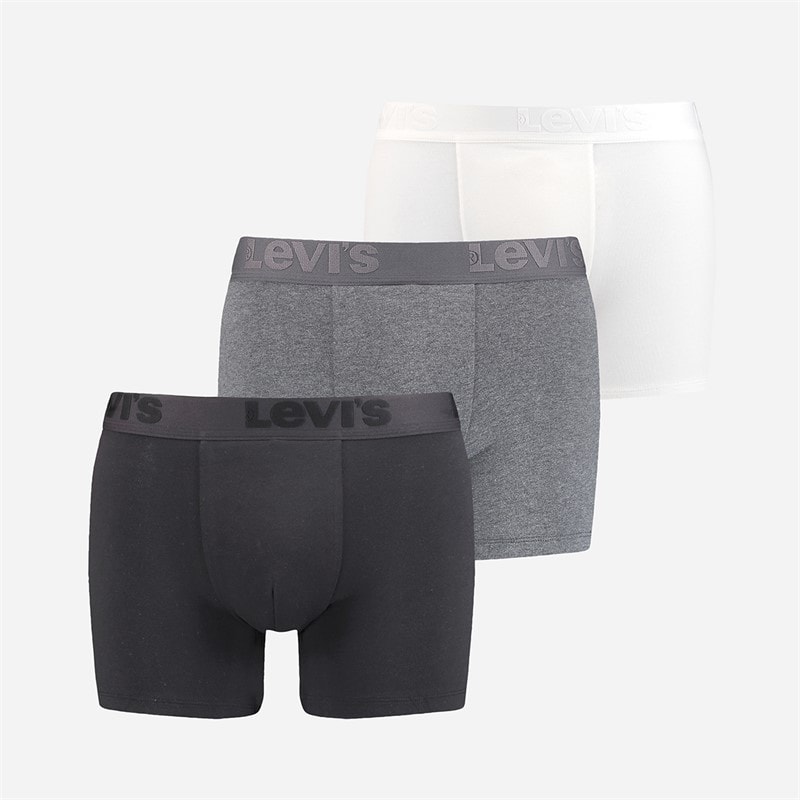 Levi's Mens Premium Three Pack Boxer Briefs Black Grey Combo