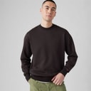 Mens Authentic Crew Sweatshirt Black Agate Garment Dye