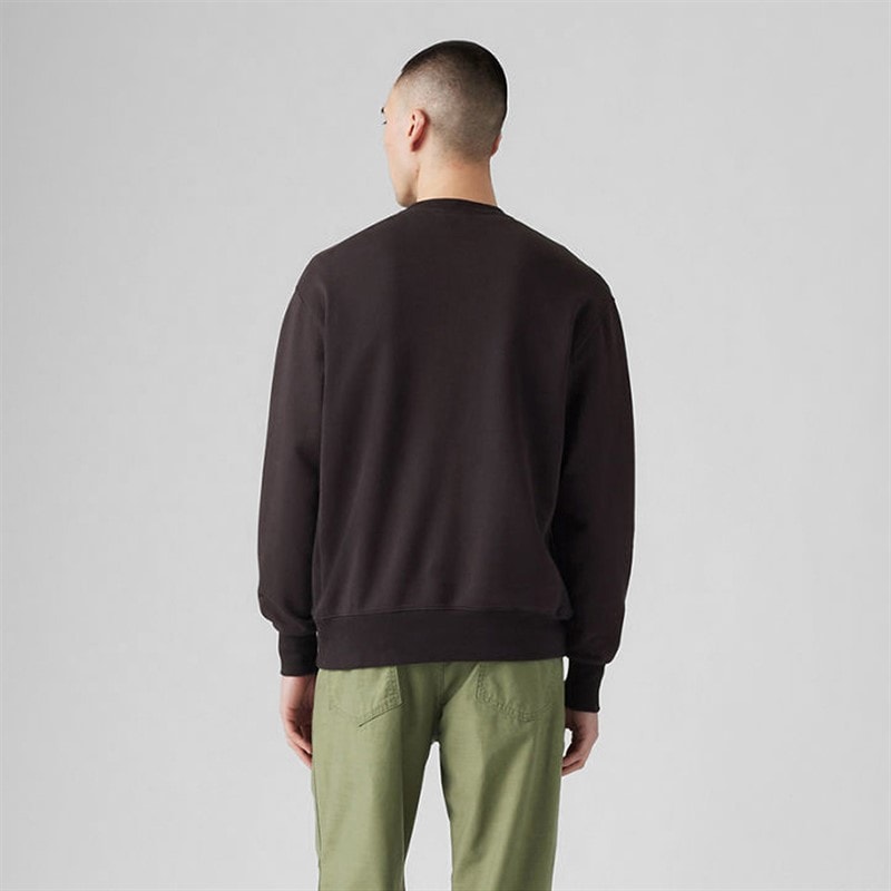 Mens Authentic Crew Sweatshirt Black Agate Garment Dye - Image 2