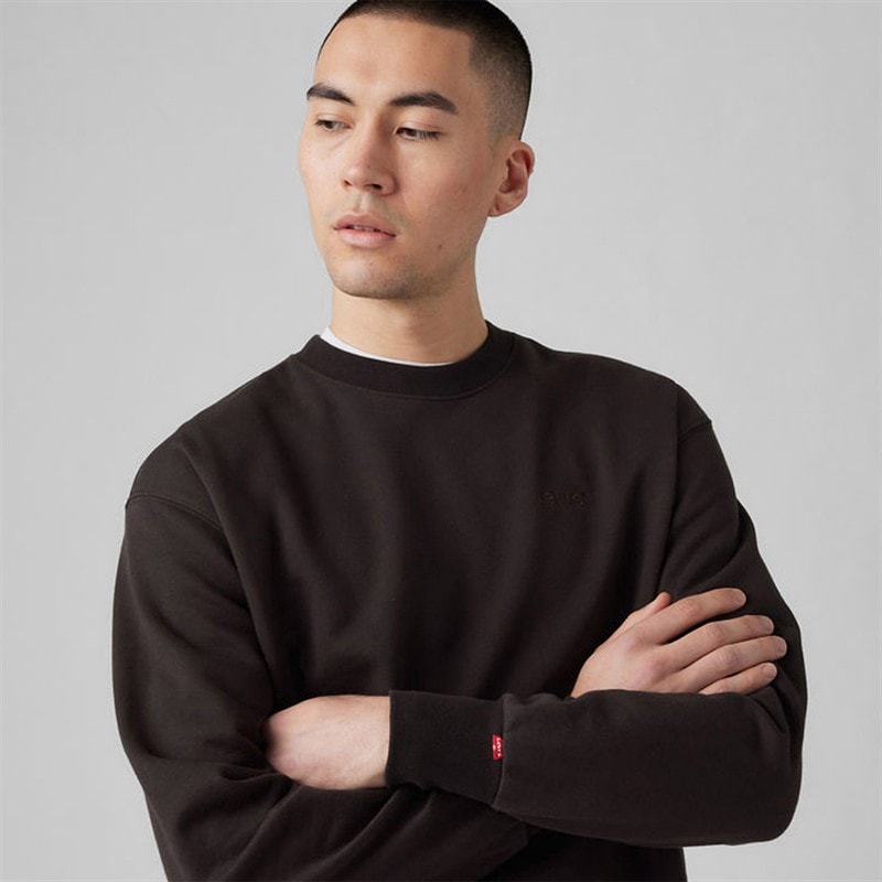 Mens Authentic Crew Sweatshirt Black Agate Garment Dye - Image 3
