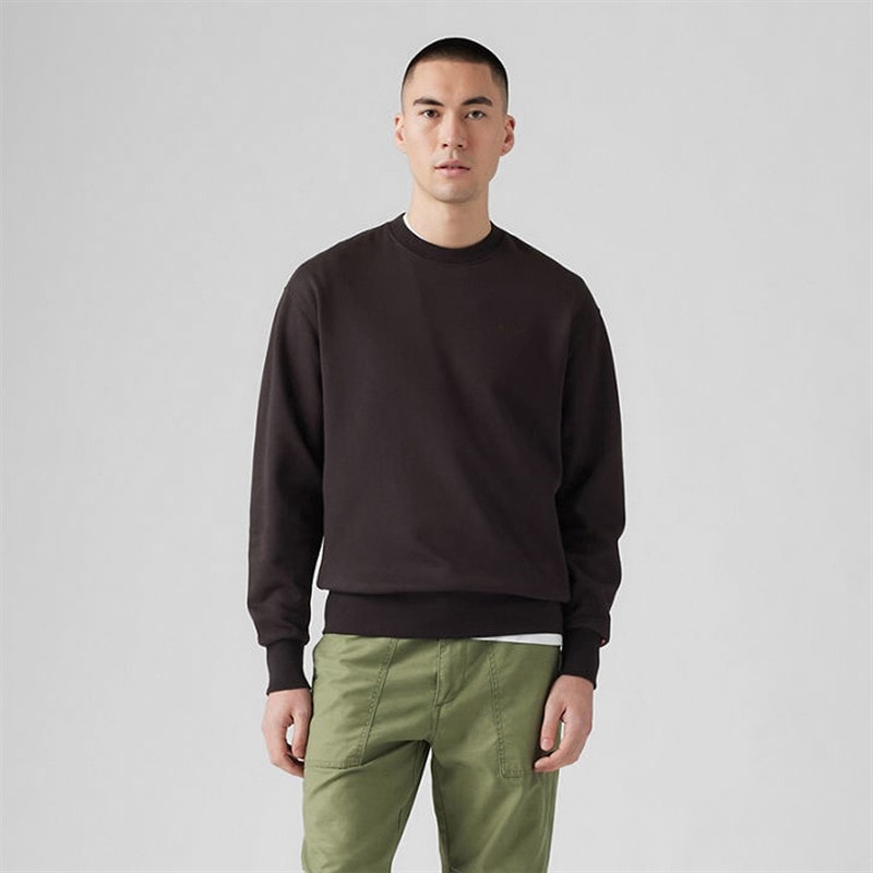 Mens Authentic Crew Sweatshirt Black Agate Garment Dye - Image 4