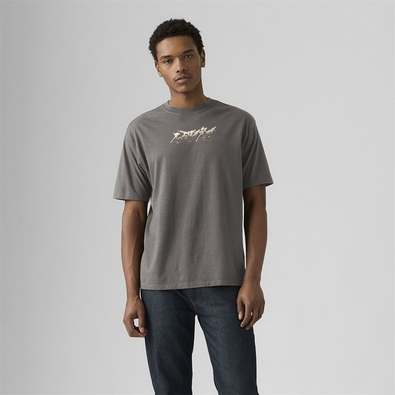 Mens Vintage Fit Graphic T-Shirt Copper Levis Smoked Pearl - Image 4
