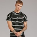 Mens Original Housemark T-Shirt Andor Stripe Jet Black