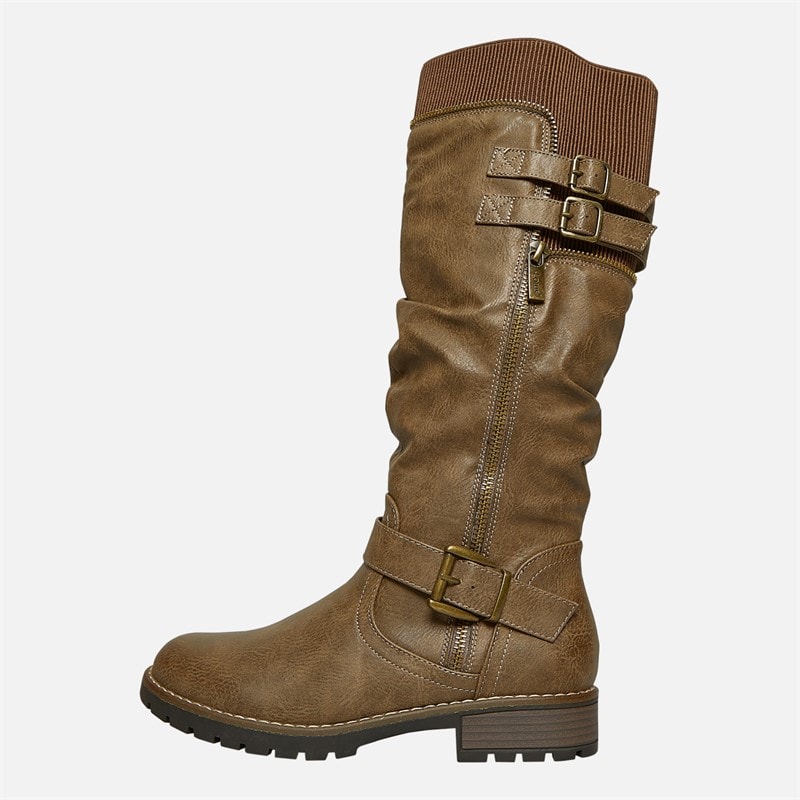 Womens Jennifer Knee High Boots Taupe - Image 2