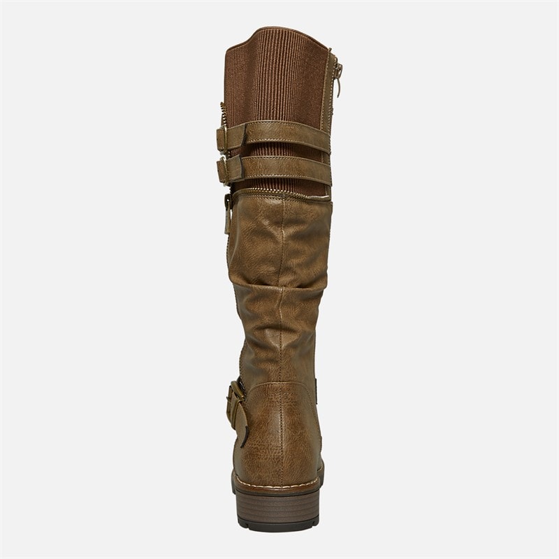 Womens Jennifer Knee High Boots Taupe - Image 4