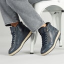 Womens Bellatrix Side Zip Hi Top Trainers Navy