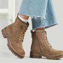 Womens Dorset Lace Up Boots Taupe Nubuck