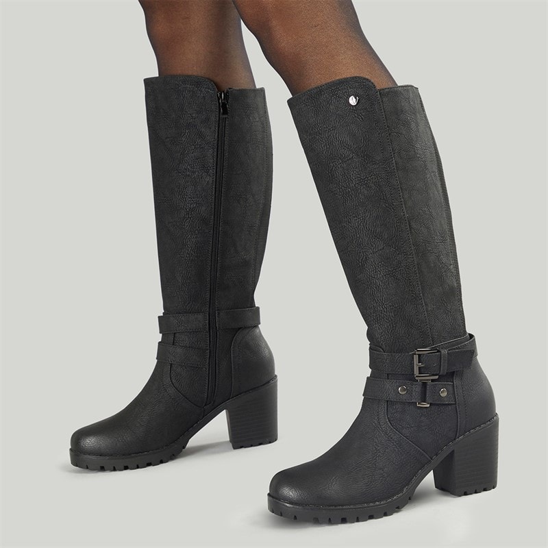 Lotus Womens Melina Knee High Boots Black