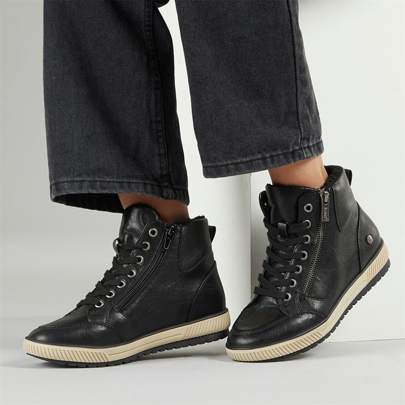 Lotus Womens Bellatrix Side Zip Hi Top Trainers Black