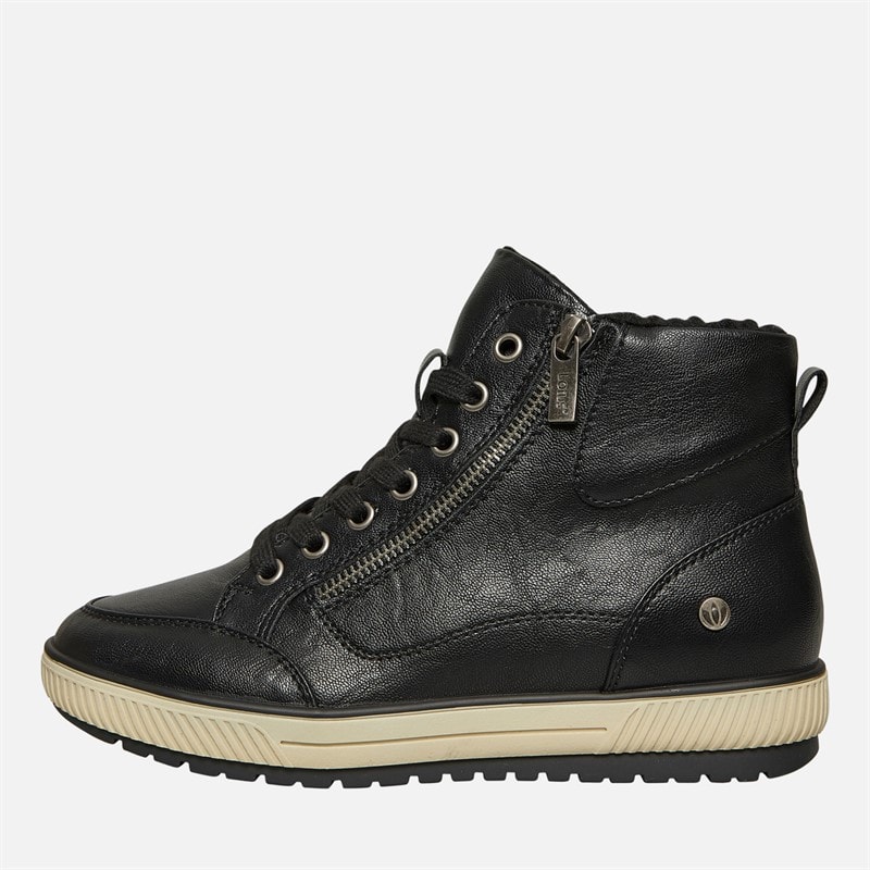 Womens Bellatrix Side Zip Hi Top Trainers Black - Image 2