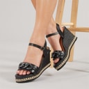 Womens Bermuda Wedge Sandals Black
