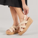 Womens Thora Wedge Sandals Natural