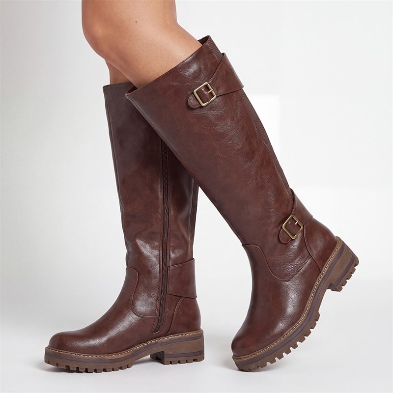 Lotus Womens Brianda Knee High Boots Brown