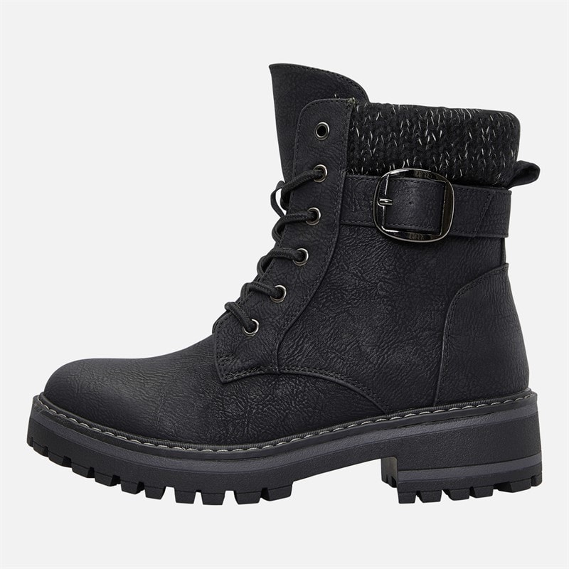 Womens Gretal Lace Up Boots Black - Image 2