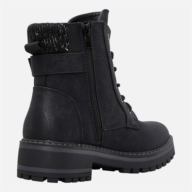 Womens Gretal Lace Up Boots Black - Image 5