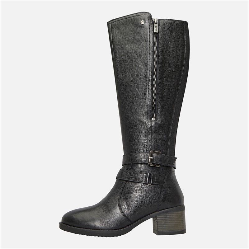 Womens Jazz Knee High Boots Black Leather - Image 2