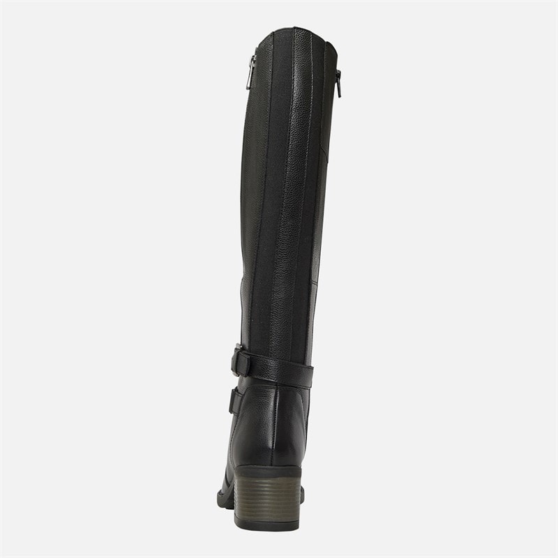 Womens Jazz Knee High Boots Black Leather - Image 4