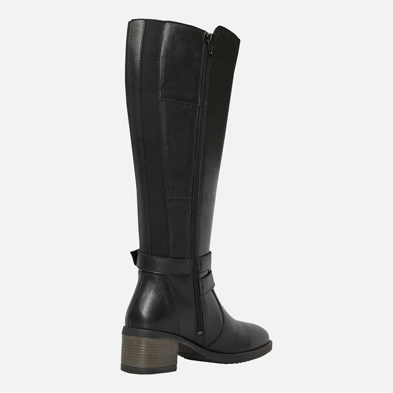 Womens Jazz Knee High Boots Black Leather - Image 5