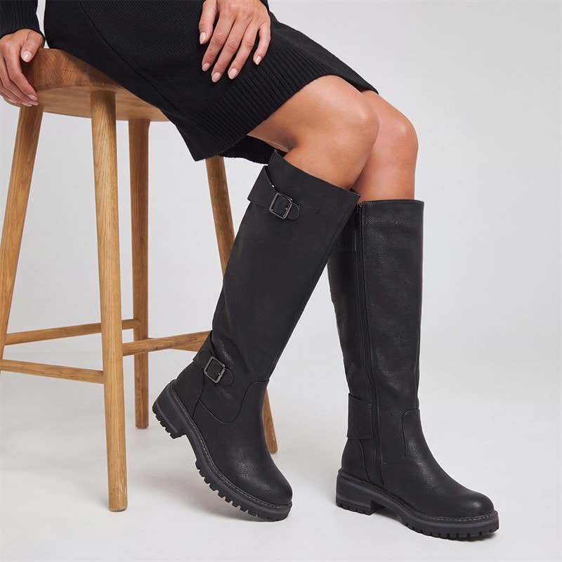 Lotus Womens Brianda Knee High Boots Black