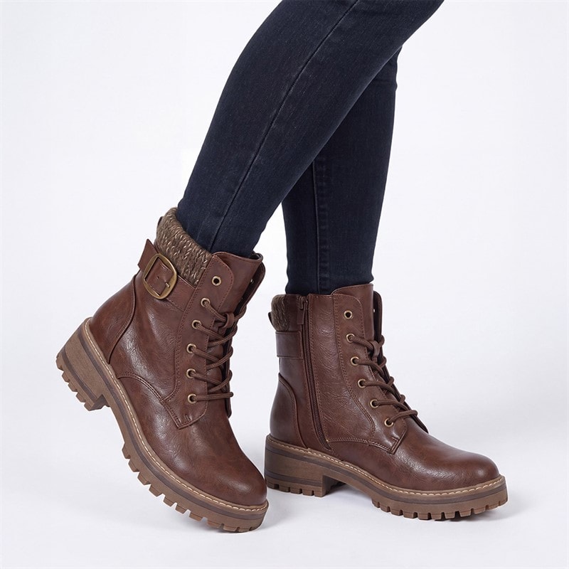 Lotus Womens Gretal Lace Up Boots Brown