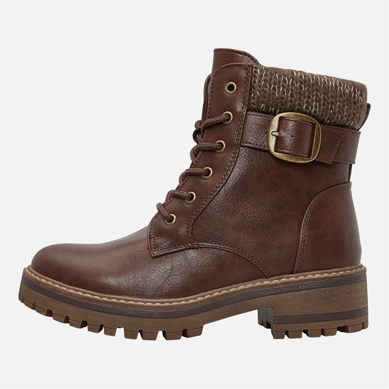 Womens Gretal Lace Up Boots Brown - Image 2