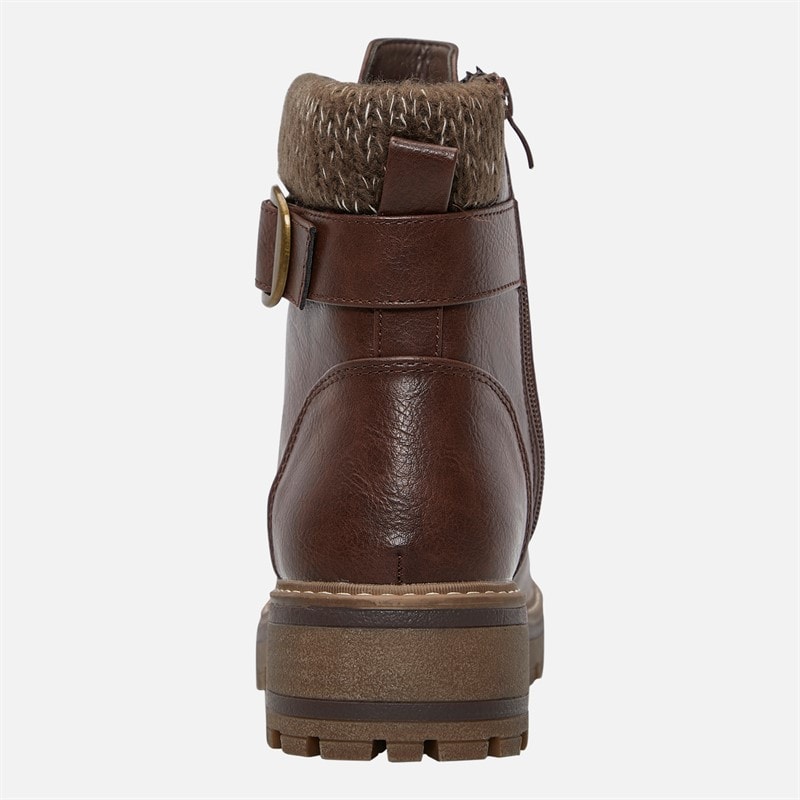 Womens Gretal Lace Up Boots Brown - Image 4