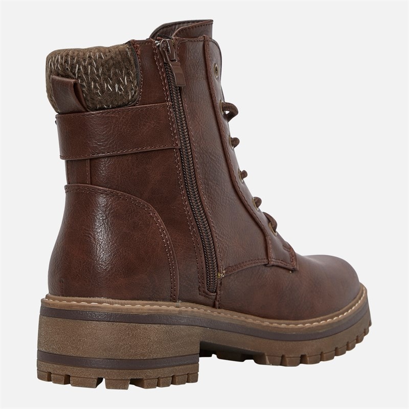 Womens Gretal Lace Up Boots Brown - Image 5