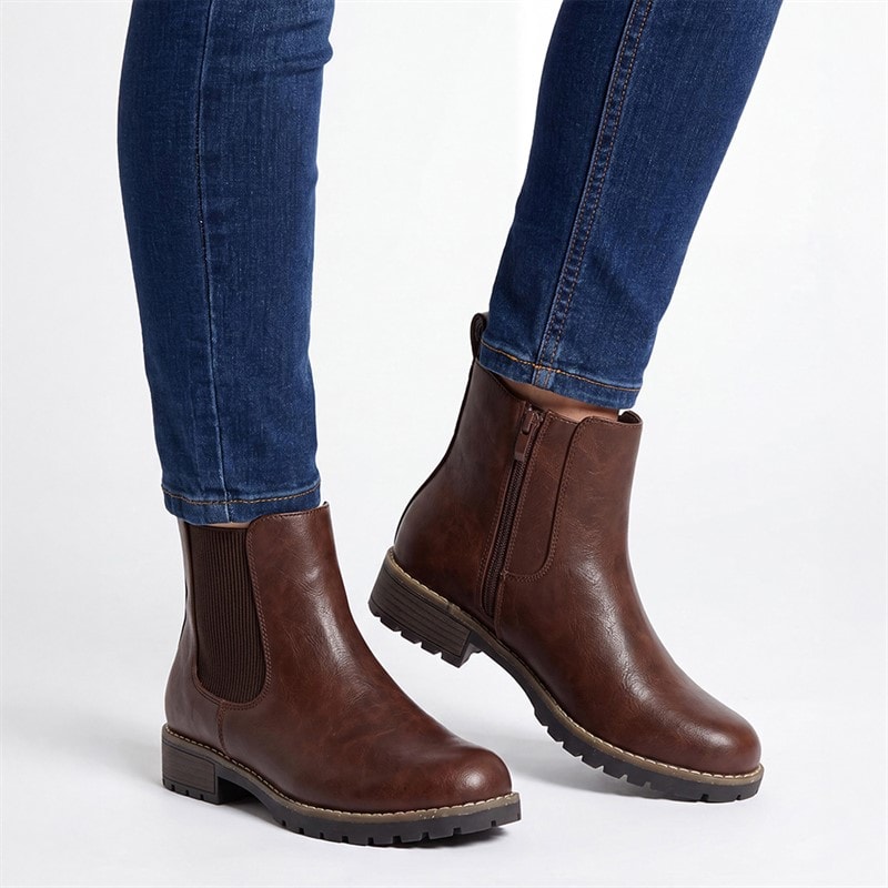 Lotus Womens Reese Chelsea Boots Brown