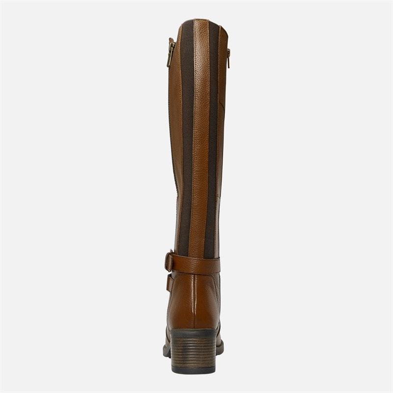 Womens Jazz Knee High Boots Tan Leather - Image 4