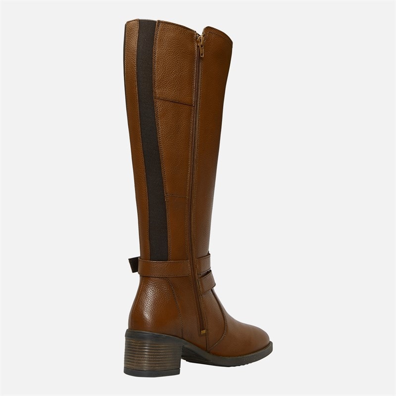 Womens Jazz Knee High Boots Tan Leather - Image 5