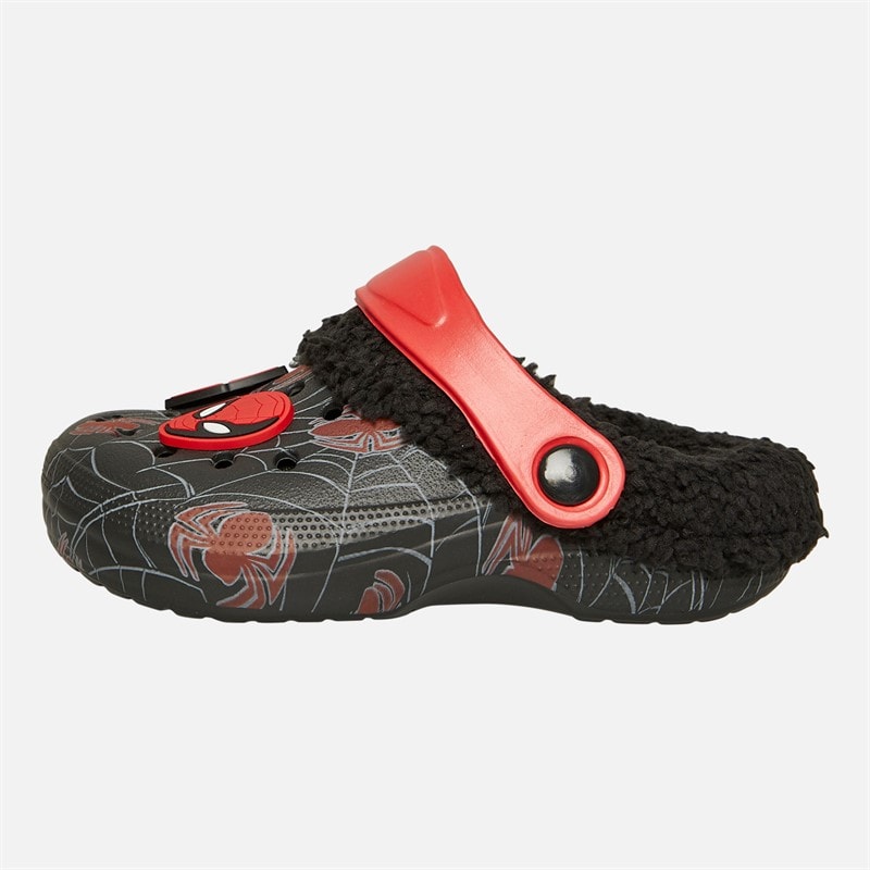 Infant Boys Ny Fur Lined Clogs Black/Red - Image 2