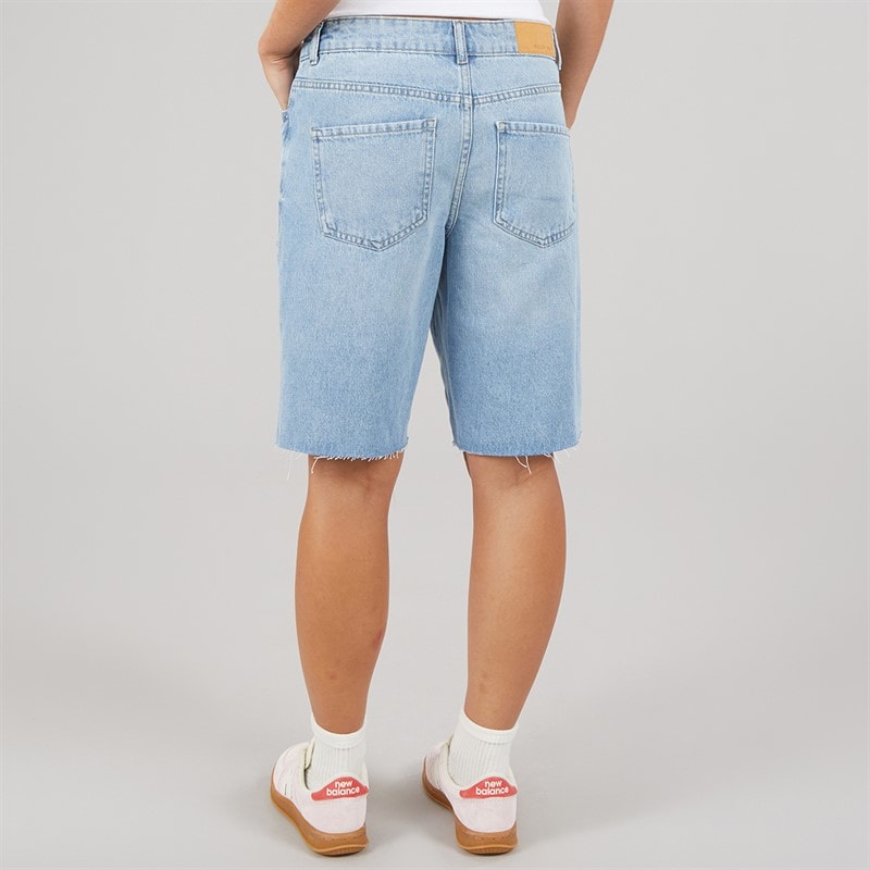 Womens Holla Denim Shorts Light Blue Denim - Image 2