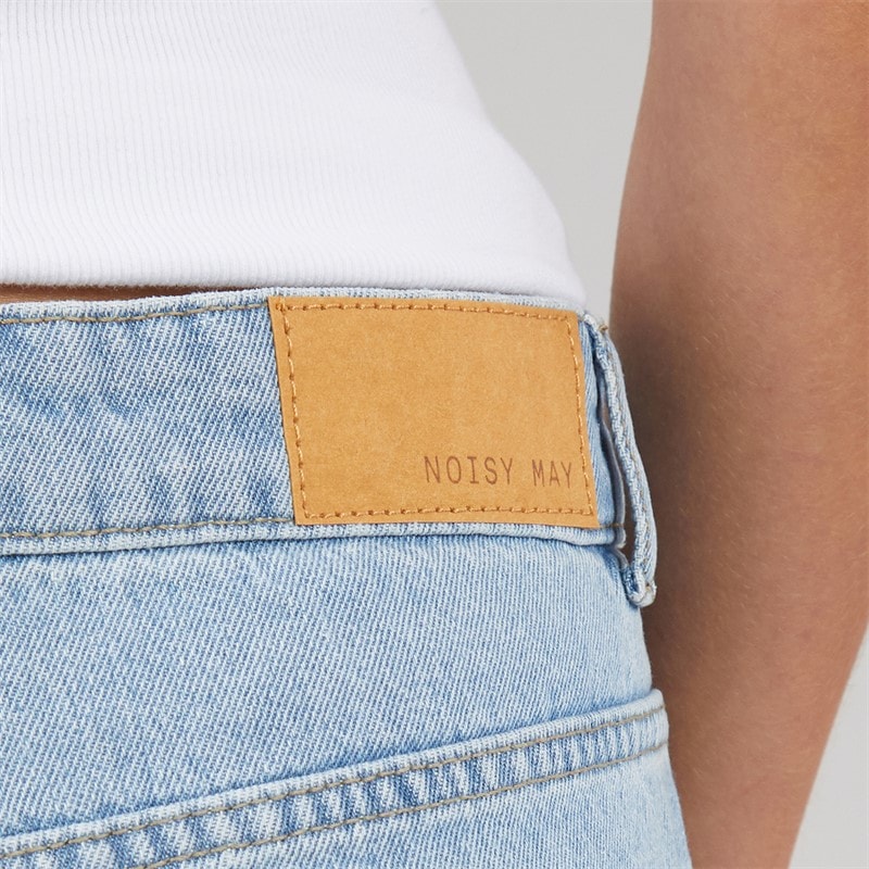 Womens Holla Denim Shorts Light Blue Denim - Image 3