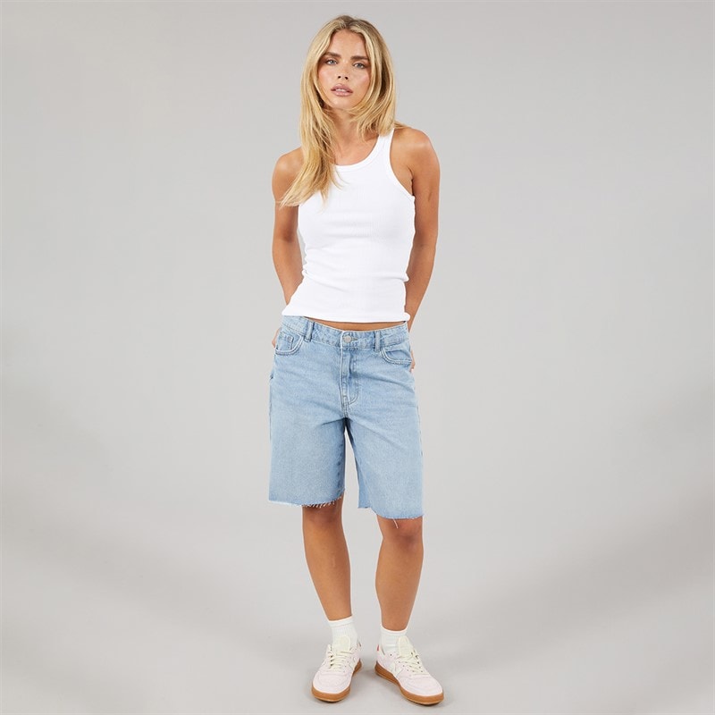 Womens Holla Denim Shorts Light Blue Denim - Image 4