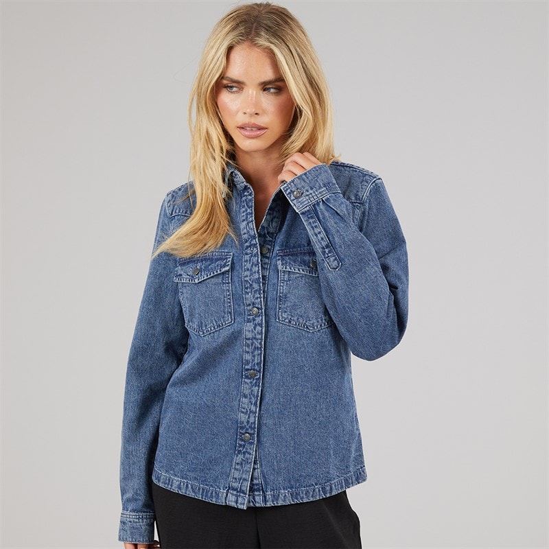 Womens Signe Denim Shirt Medium Blue Denim - Image 3