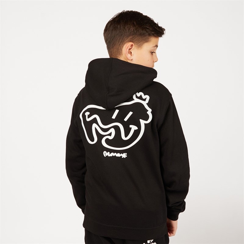 Boys Smiley Sig Ape Hoodie Black - Image 2