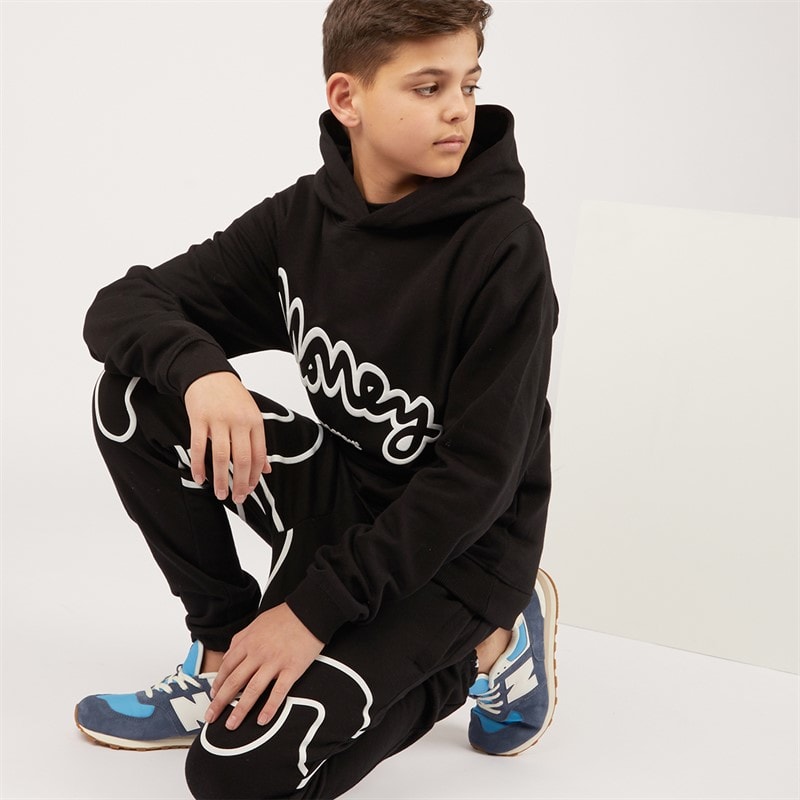 Boys Smiley Sig Ape Hoodie Black - Image 3